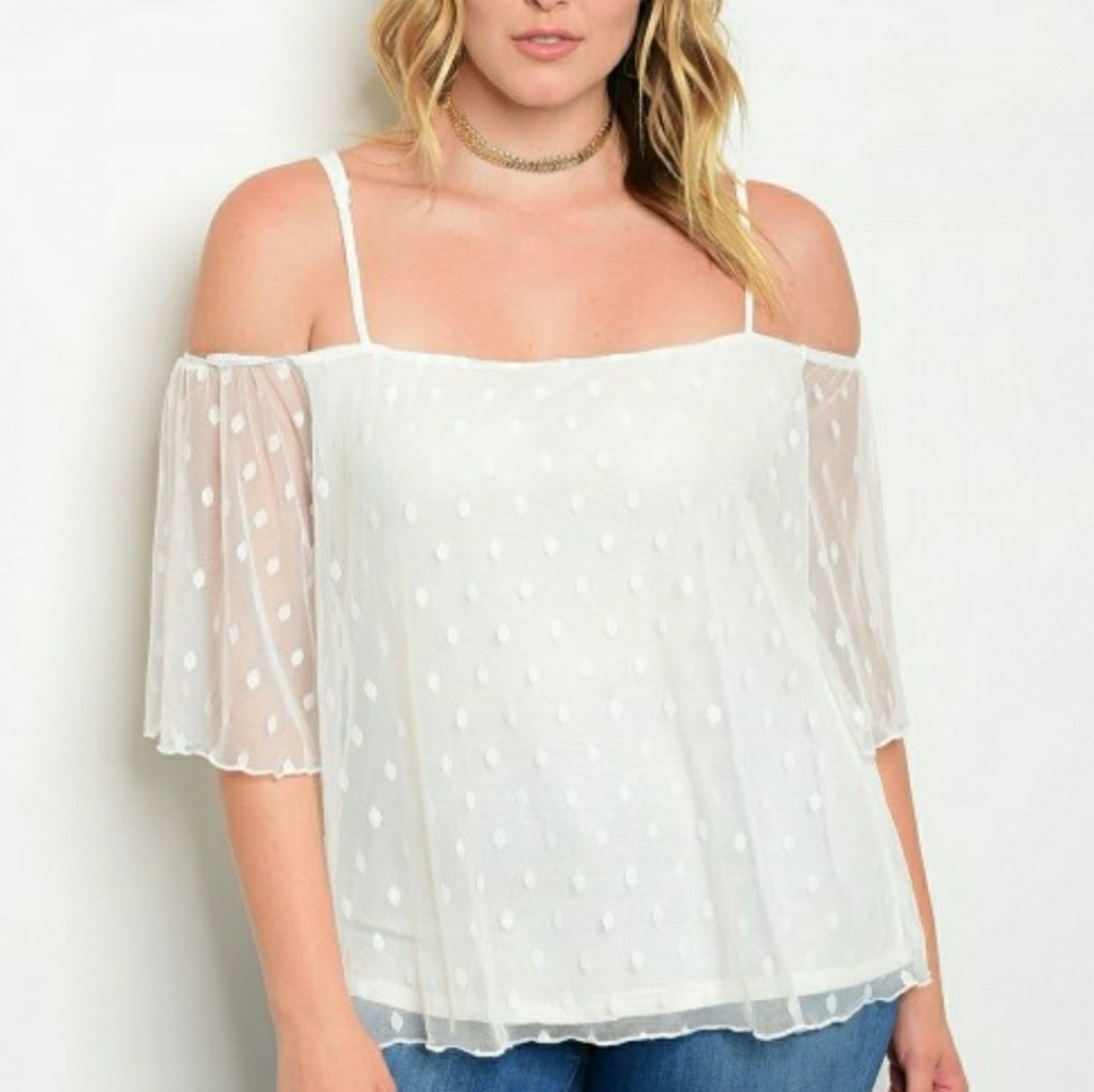Plus Size Cold Shoulder White Shirt